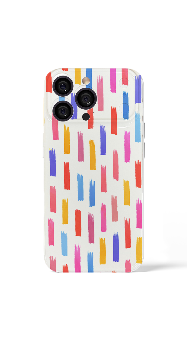 iPhone 17 Pro Max Colourful brushstrokes on white canvas